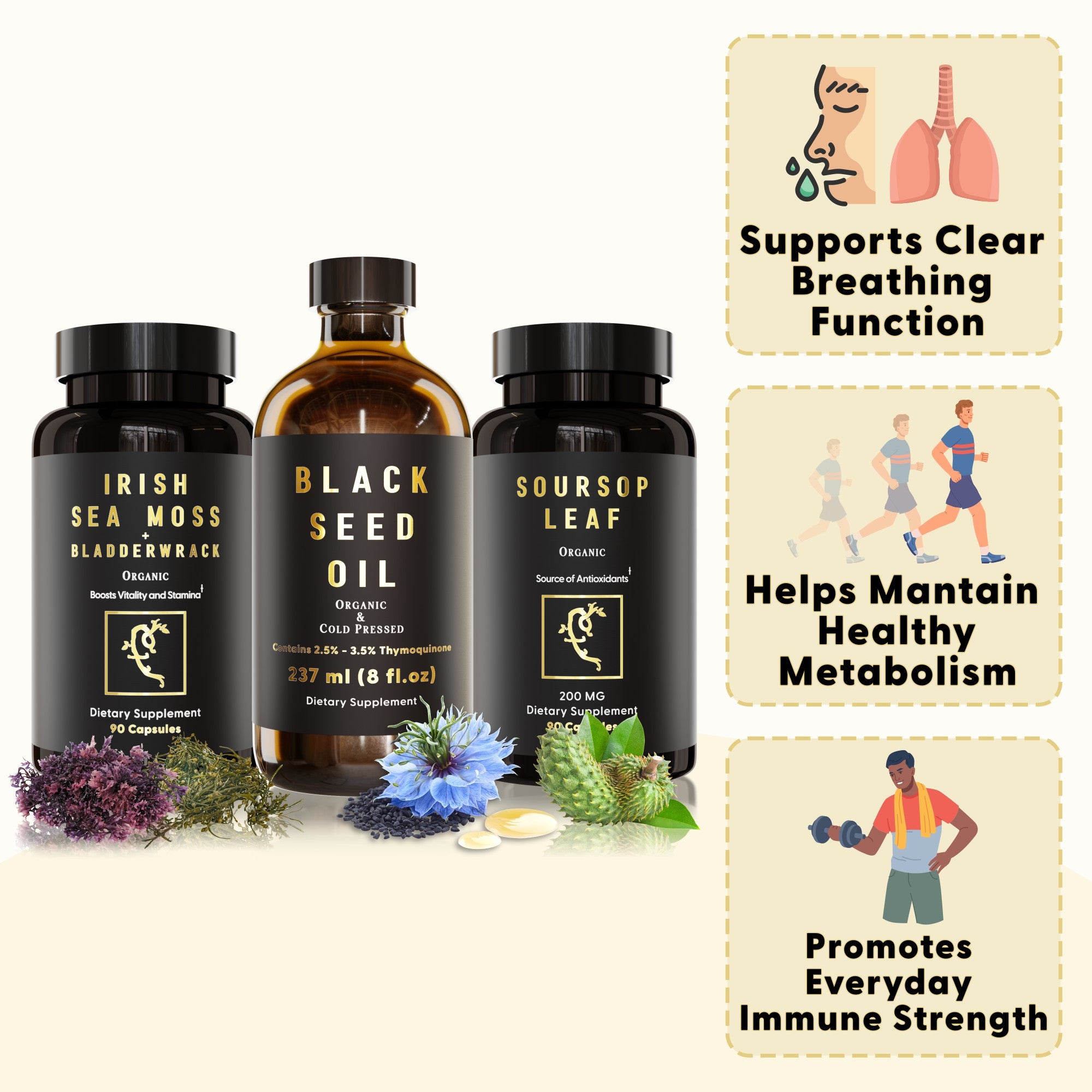 G-Host Bundle (Black Seed Oil, Irish Sea Moss, Soursop Leaf)