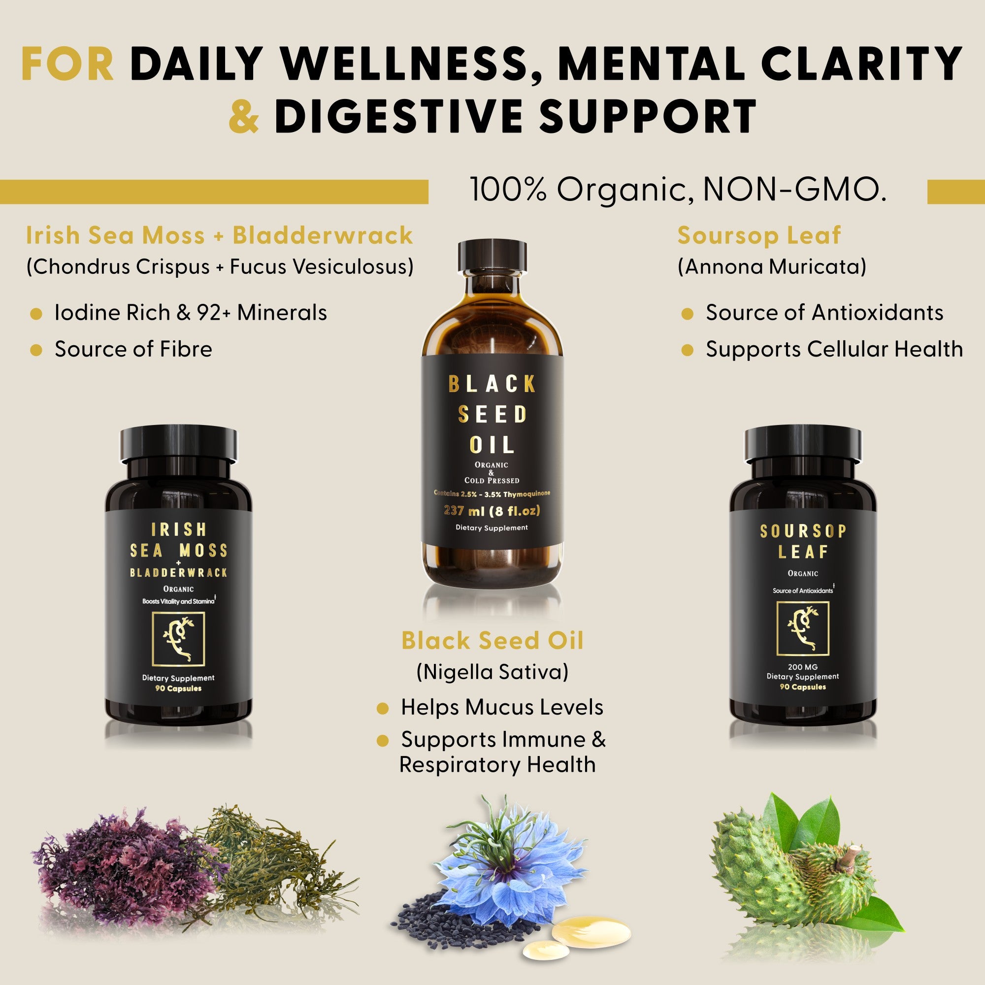 G-Host Bundle (Black Seed Oil, Irish Sea Moss, Soursop Leaf)