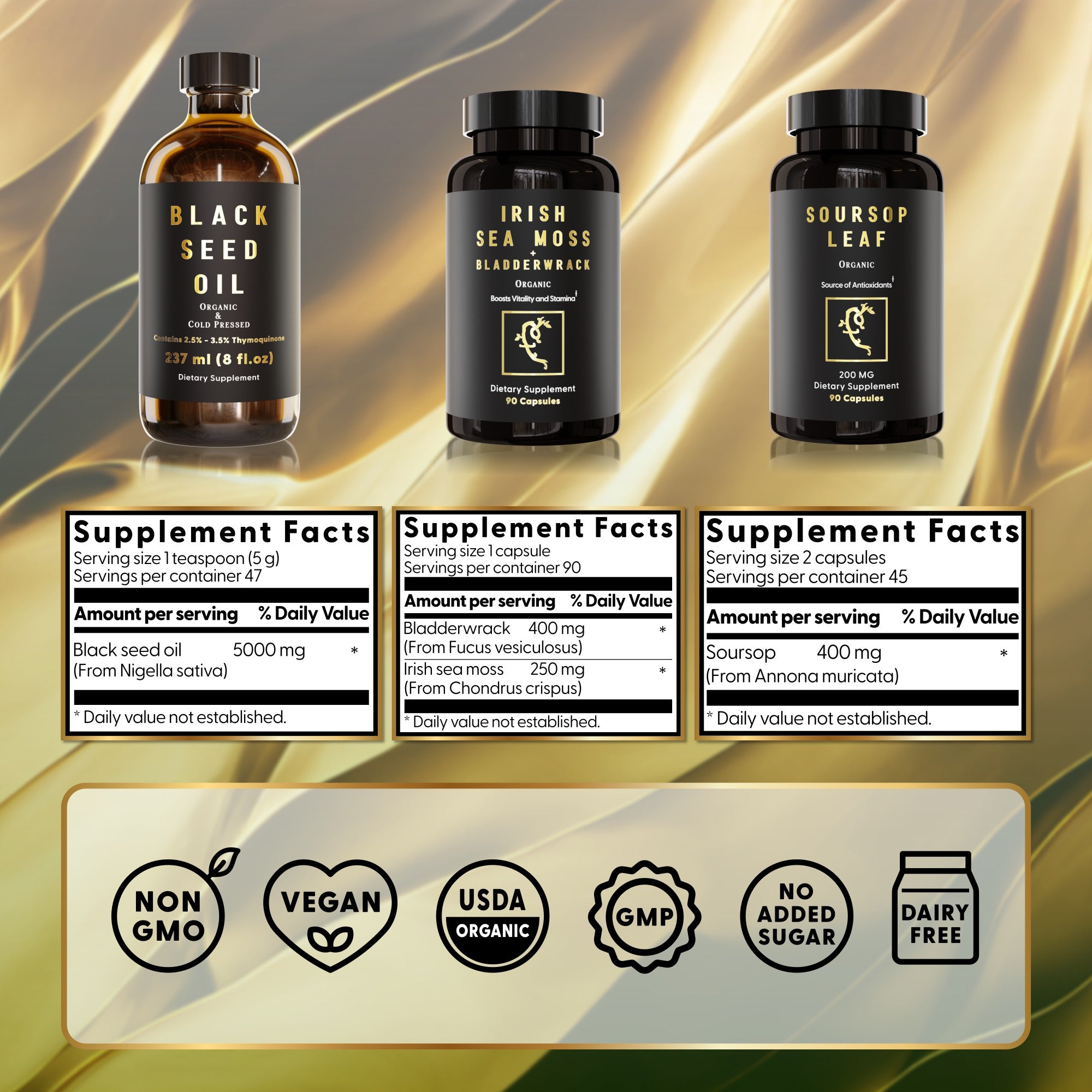 G-Host Bundle (Black Seed Oil, Irish Sea Moss, Soursop Leaf)