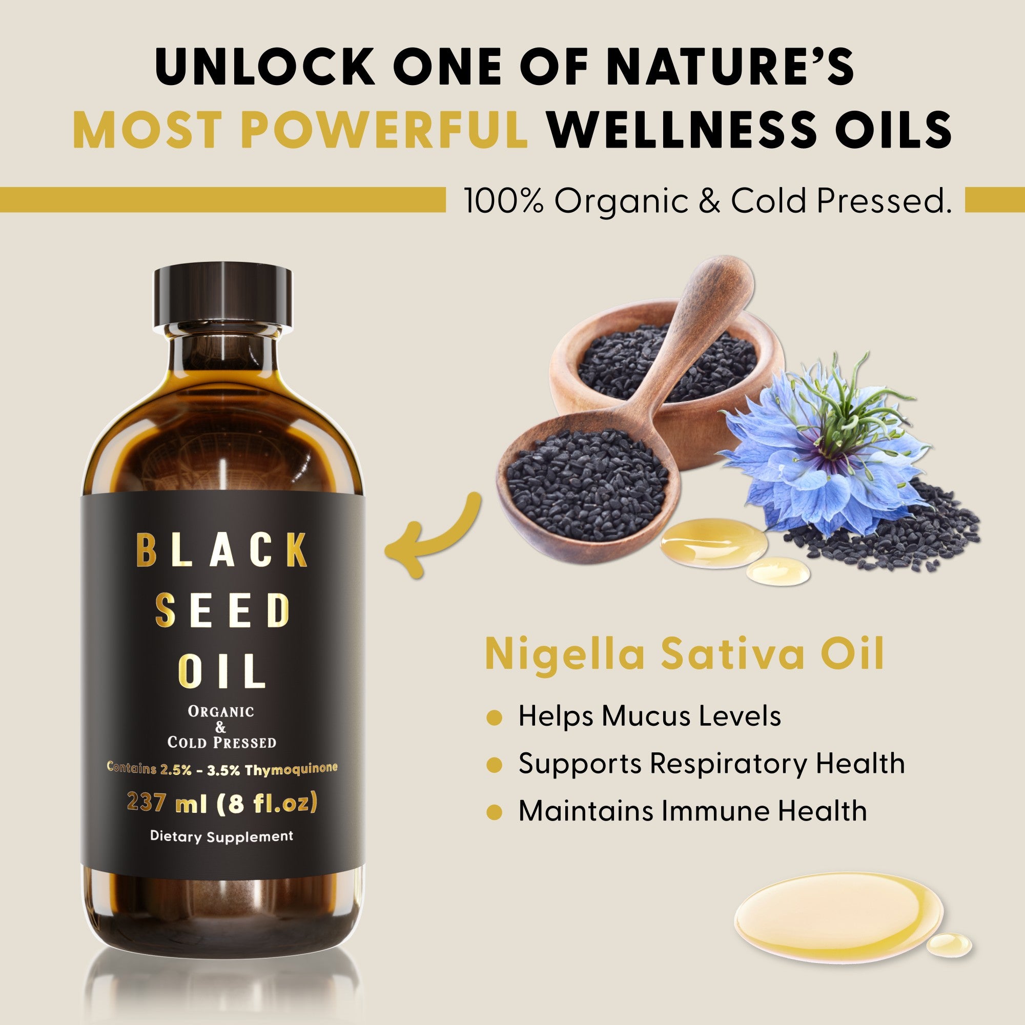 Black Seed Oil (Cold-Pressed)