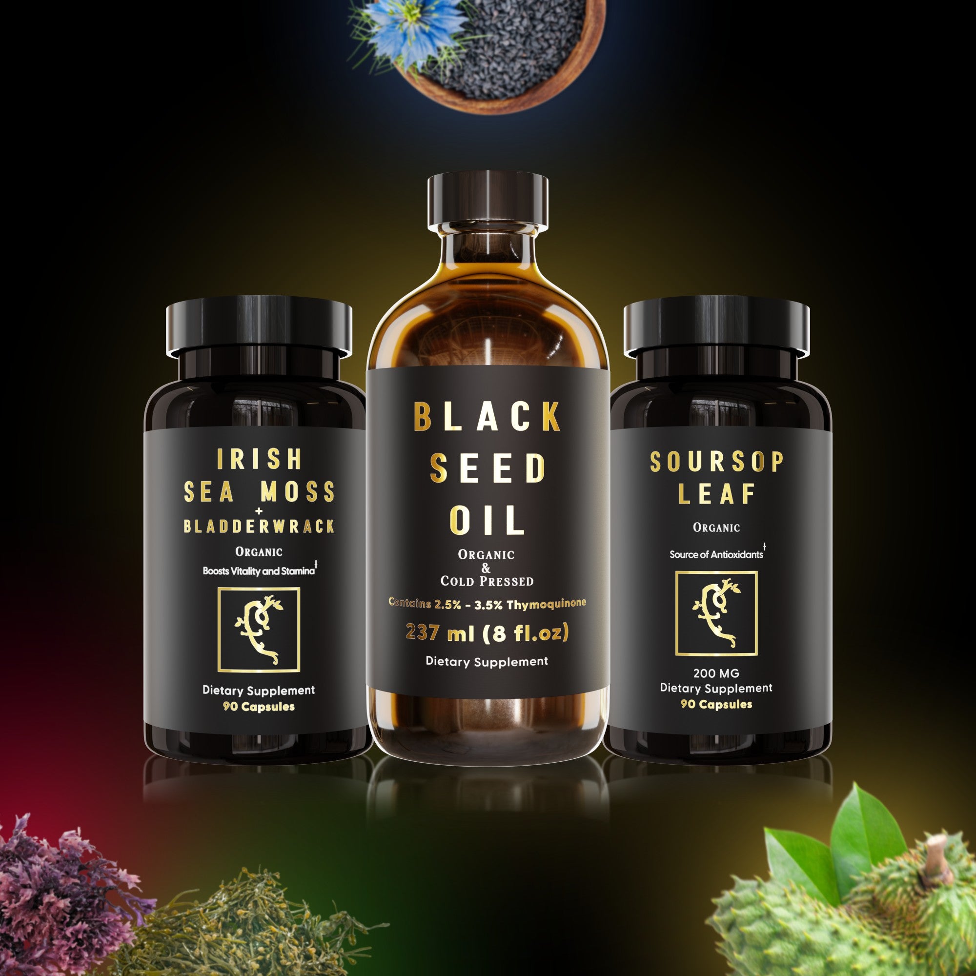 G-Host Bundle (Black Seed Oil, Irish Sea Moss, Soursop Leaf)