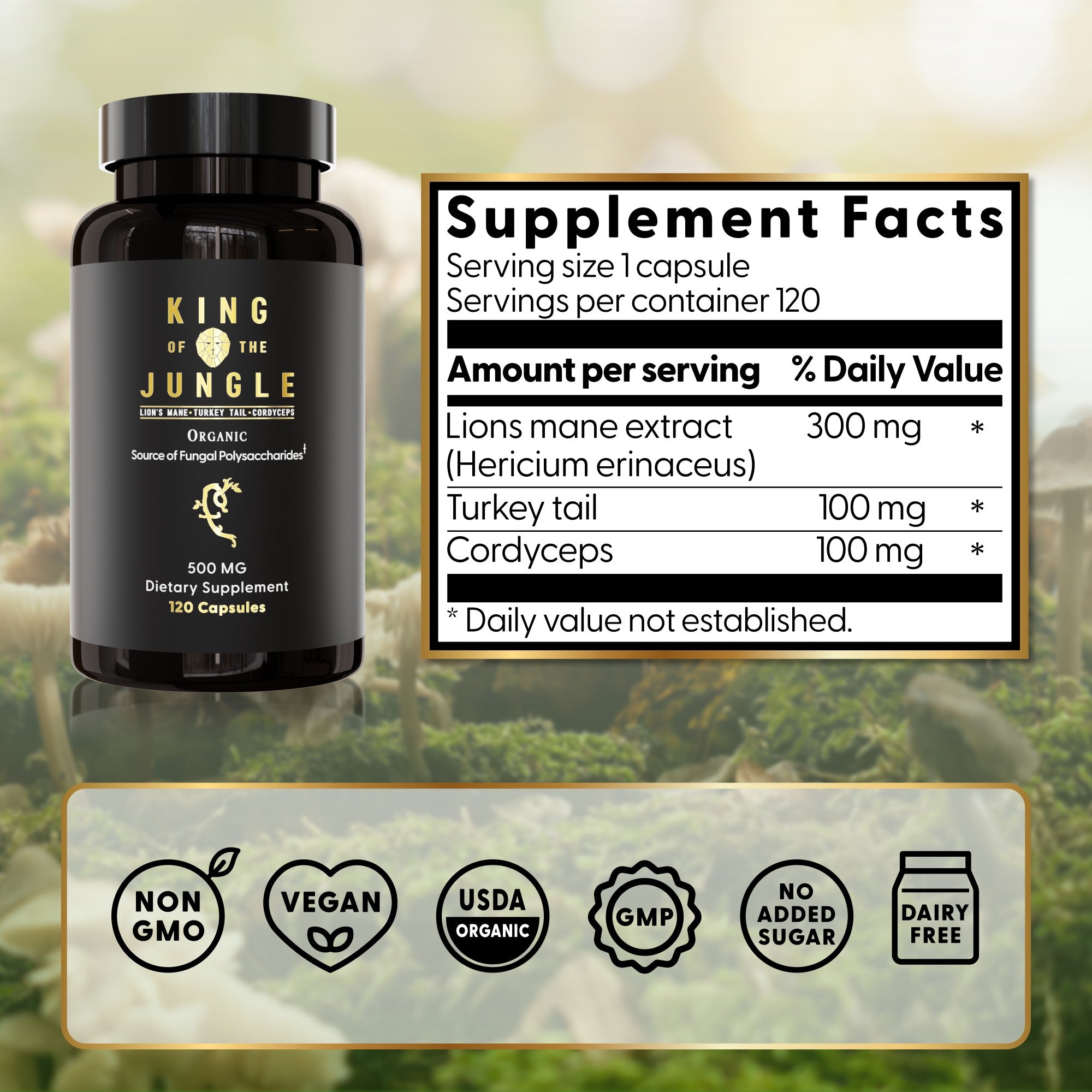 King Of The Jungle (Lion's Mane, Turkey Tail and Cordyceps)