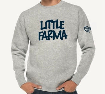 Gray Little Farma branded sweater