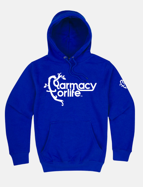 Blue Farmacy For Life branded sweater