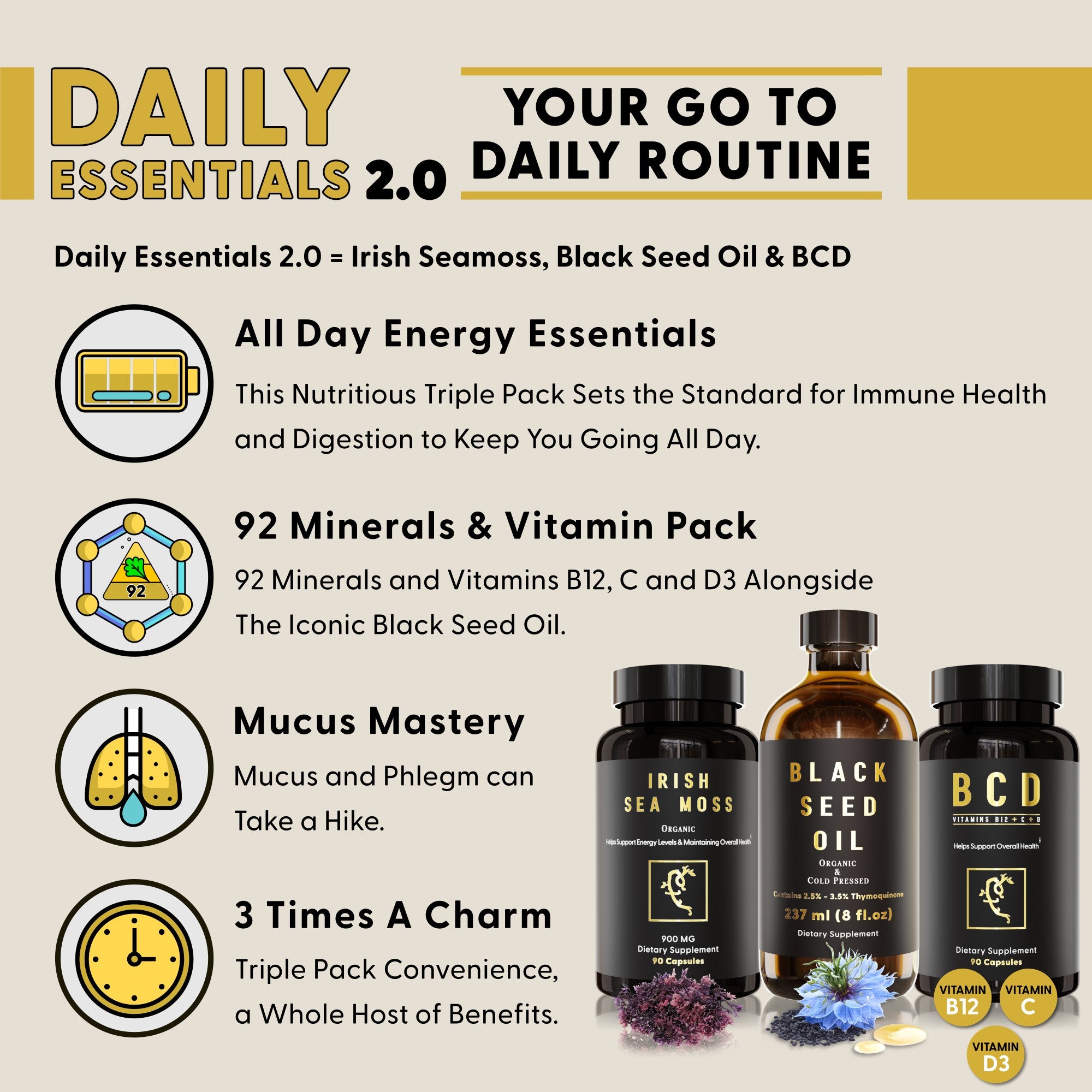 Daily Essentials 2.0 (With Cold-Pressed BSO Instead of Softgels)