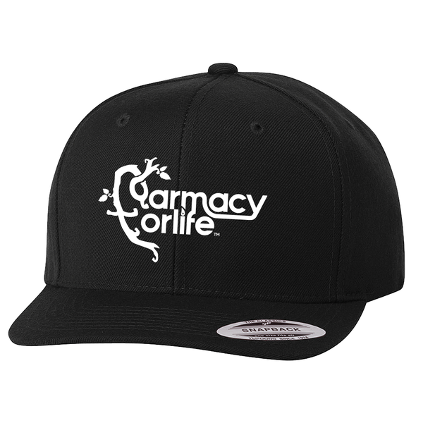 Black Farmacy For Life branded snapback hat